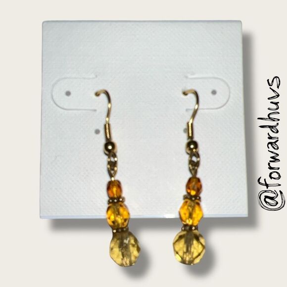 Bundle Sale 3 for $15 | Hand Crafted Gold Tone Beaded Dangle Earrings - Picture 1 of 5